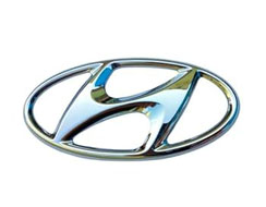 "The distinctive silver Hyundai logo, signifying professional service and maintenance for Toyota cars and SUVs available at Justfix Automotive in Sunshine North."