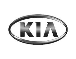 "The distinctive Black silver Kia logo, signifying professional service and maintenance for Kia cars and SUVs available at Justfix Automotive in Sunshine North."